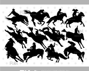 Rodeo SVG Cut Files | Rodeo Silhouette | Bull Rider Svg | Horse Svg | Rodeo Competition Svg | Team Roping Svg | Rodeo Bundle