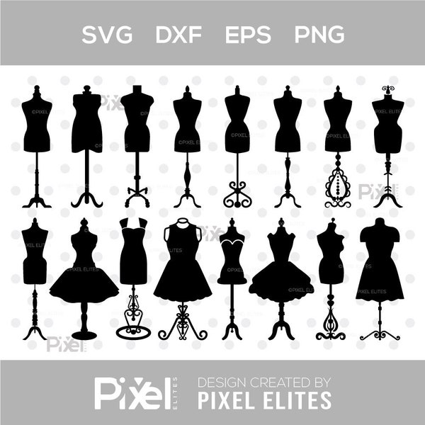 Mannequin SVG Cut Files | Mannequin Silhouette | Seamstress Svg | Tailor Svg | Mannequin Stand Svg | Mannequin Bundle