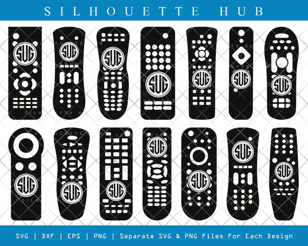 Remote Control Circle Monogram Remote Control Silhouette - Etsy