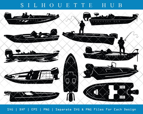 Bass Boat SVG Cut Files Boat Silhouette Skeeter Svg Bass - Etsy Canada