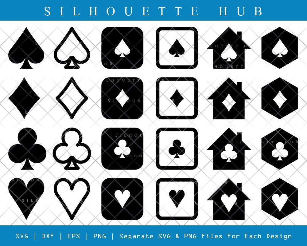 Playing Cards SVG Playing Cards Silhouette Playing Icon - Etsy Australia