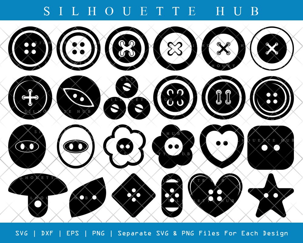 Sewing Button SVG Cut Files Sewing Button Silhouette Etsy UK