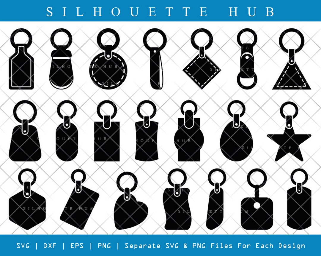 Leather Keychain Silhouette Keychain SVG Leather Keyring Etsy