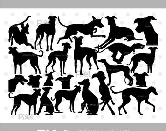 Greyhound Dog SVG Cut Files | Greyhound Dog Silhouette |  Greyhound Svg | Dog Svg | Greyhound Dog Bundle