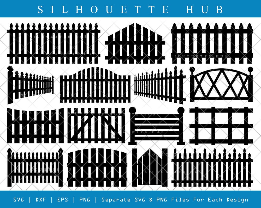 Wooden Fence SVG Wooden Fence Silhouette Railing Svg | Etsy