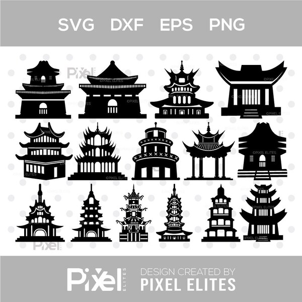 Pagoda Stencil - Etsy