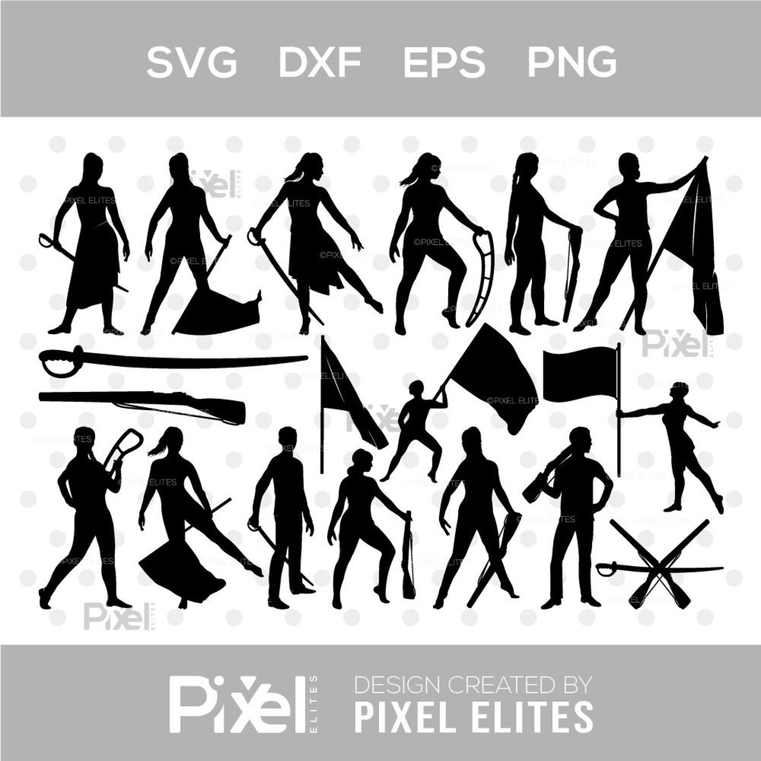 Color Guard SVG Cut File Bundle for Cricut & Silhouette | Color Guard ...