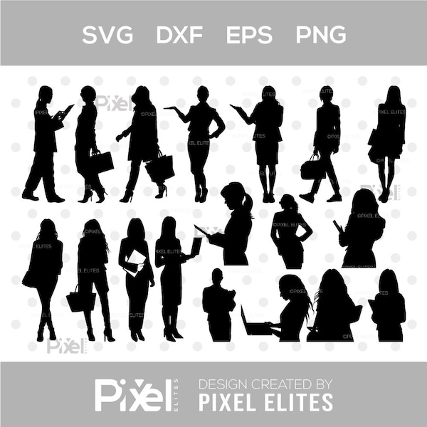 Working Woman SVG Cut Files | Working Woman Silhouette | Business Woman Svg | Business Lady Svg | Working Woman Bundle