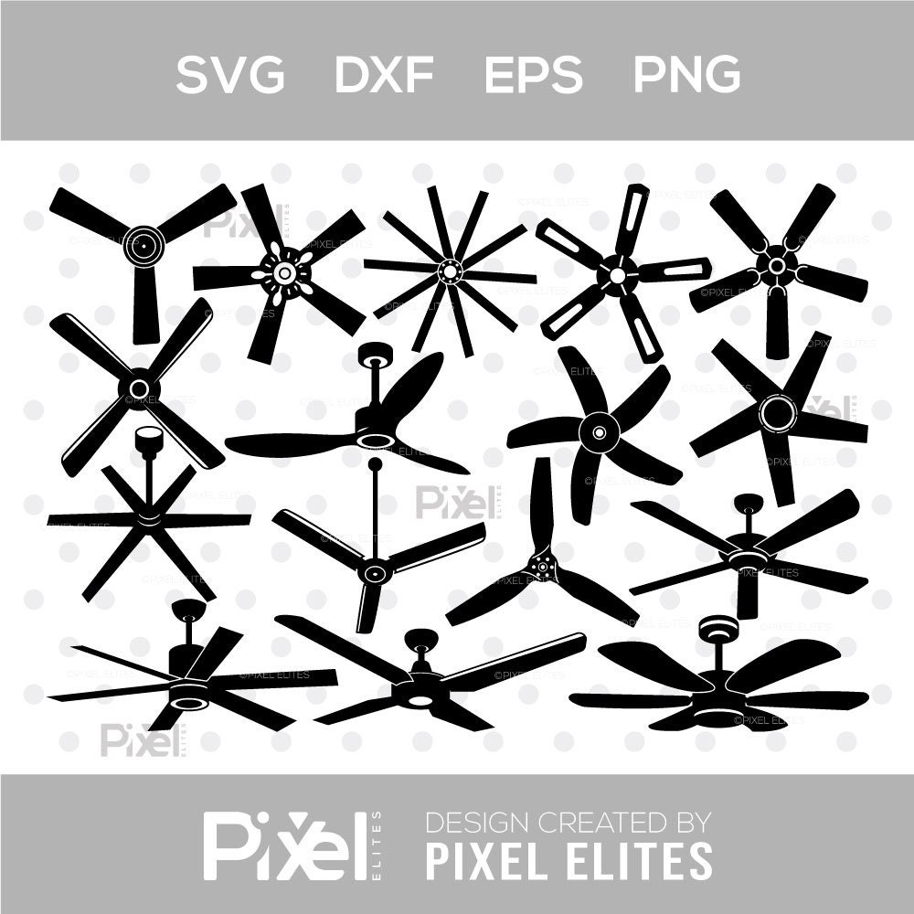 Ceiling Fan SVG Cut File Bundle Vintage & Smart Designs for Silhouette Printable and Sublimation Png, Dxf, Eps - Etsy