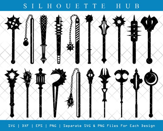 Buy Mace SVG, Mace Silhouette, Wand Svg, Polearm Svg, Flanged Mace Svg,  Weapon Svg, Flail Mace Svg, Mace Bundle Online in India - Etsy
