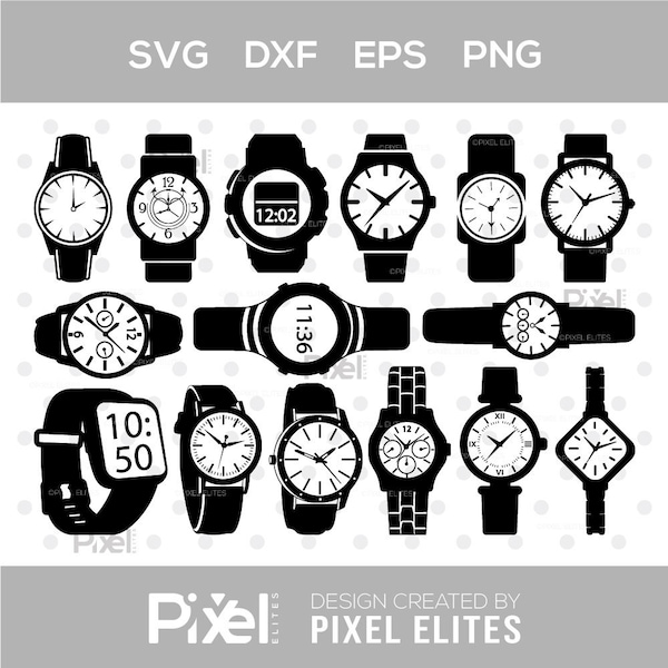 Hand Watch SVG, Hand Watch Silhouette, Watch Svg, Clock Svg, Time Svg, Minutes Svg, Hours Svg, Timer Svg, Hand Watch Bundle