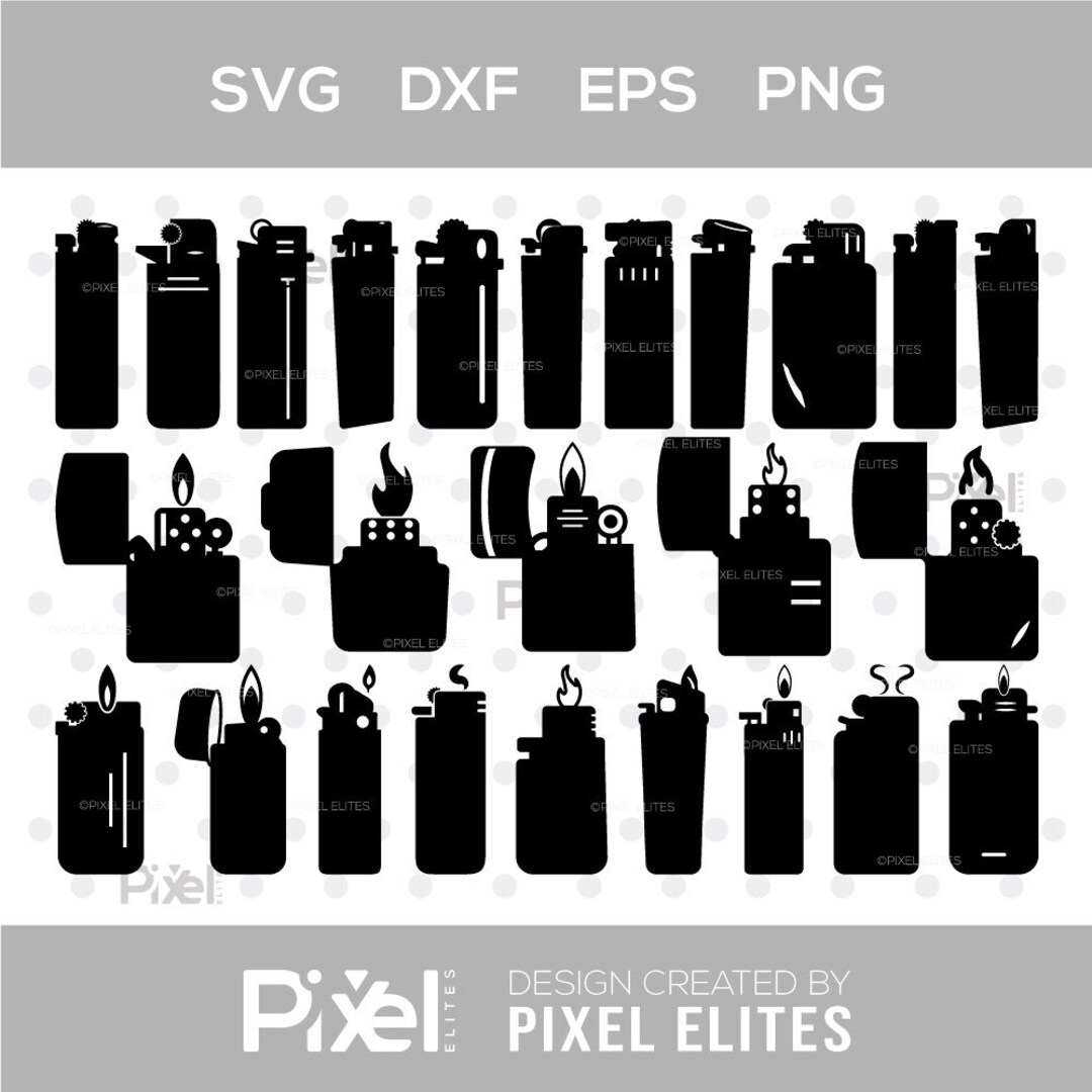 Lighter Silhouette Svg Pocket Lighter Cricut Cut Files Png Bundle Etsy