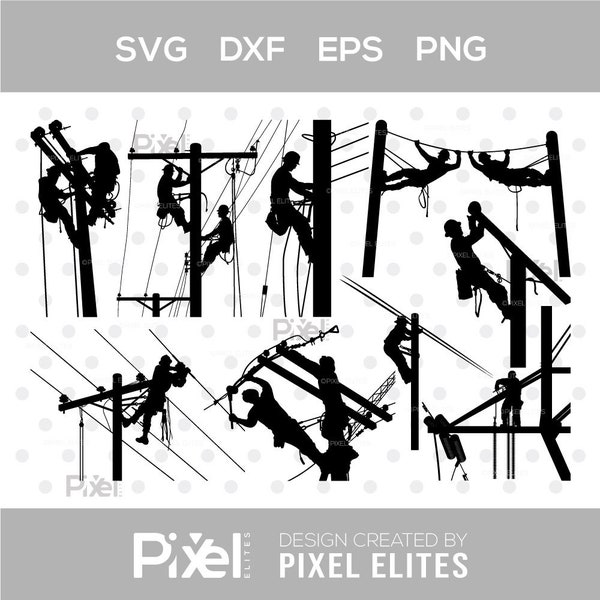 Lineman SVG Cut Files | Lineman Silhouette | Line Worker Svg | Electrician Svg | Utility Lineman Svg | Lineman Bundle