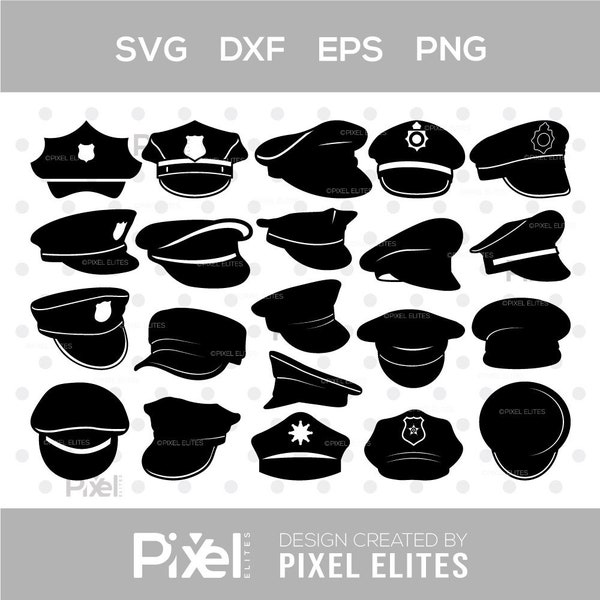 Police Cap SVG, Cap Silhouette, Police Svg, Police Badge Svg, Police Officer Svg, Police Uniform Svg, Police Hat Svg, Cap Svg, Cap Bundle,