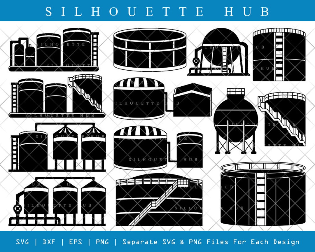 Oil Tank Storage Silhouette Oil Tank Storage SVG Oil Tanker Etsy