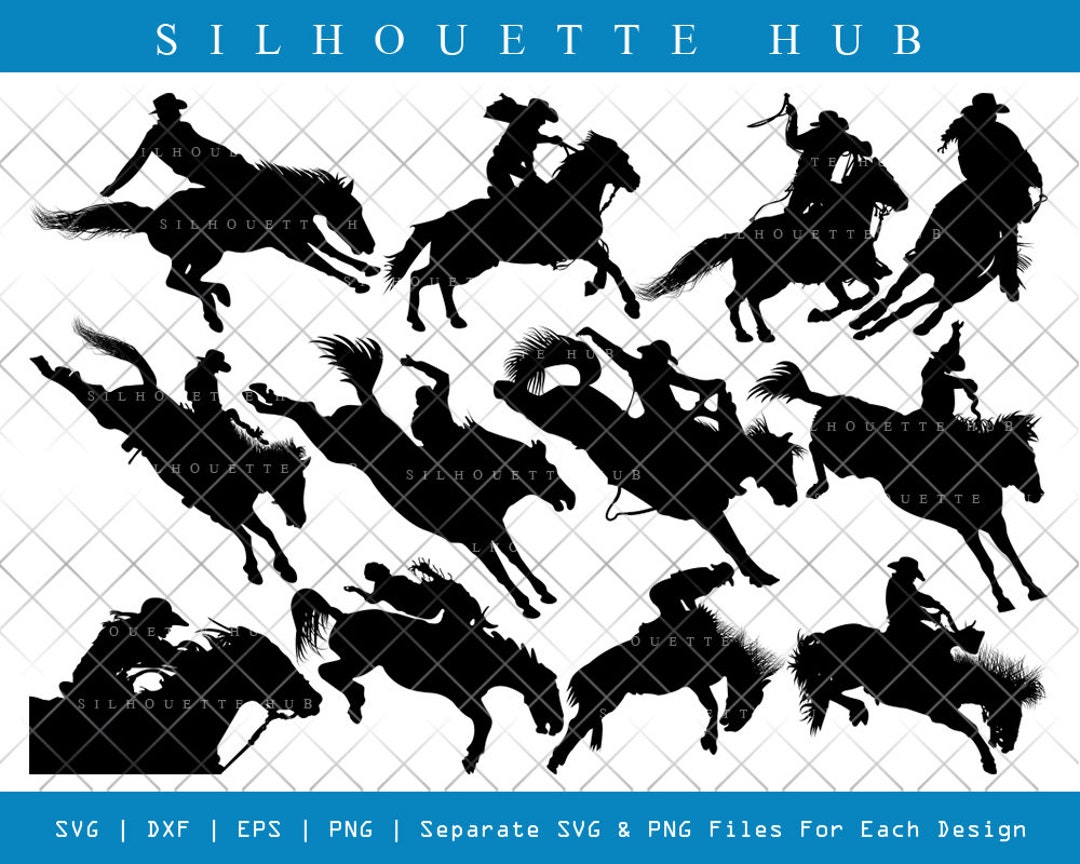 Rodeo SVG Cut Files Rodeo Silhouette Bull Rider Svg Horse Svg Rodeo ...
