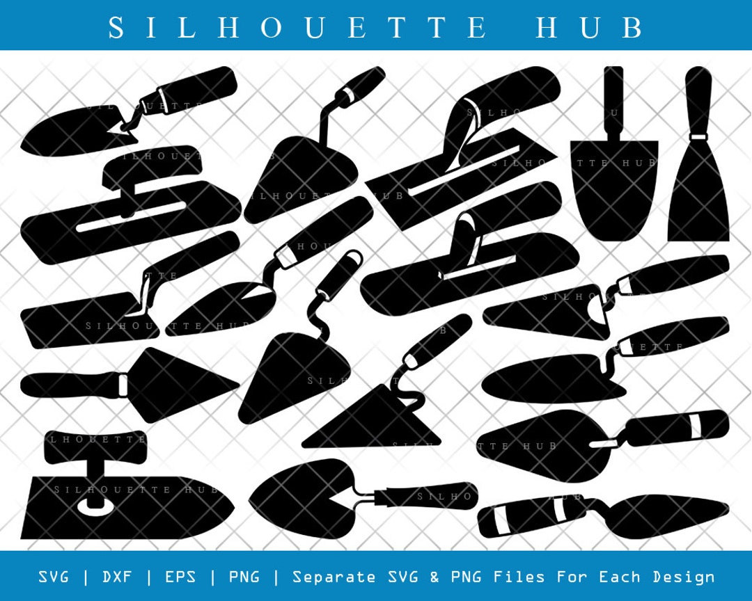 Trowel Silhouette Trowel SVG Bricklaying Trowel Svg Cement Etsy