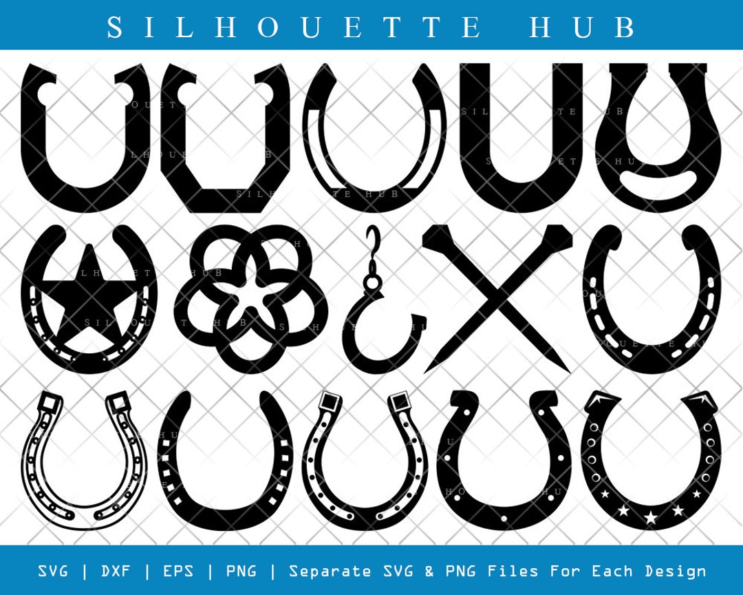 Horseshoe SVG Horseshoe Silhouette Horseshoe Nails Nails Etsy