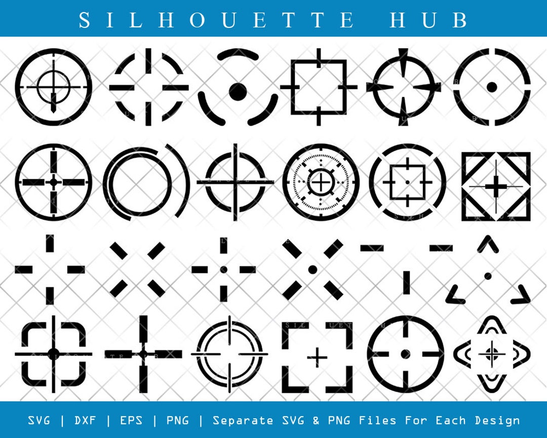 Crosshair SVG Crosshair Silhouette Target Svg Shooting - Etsy