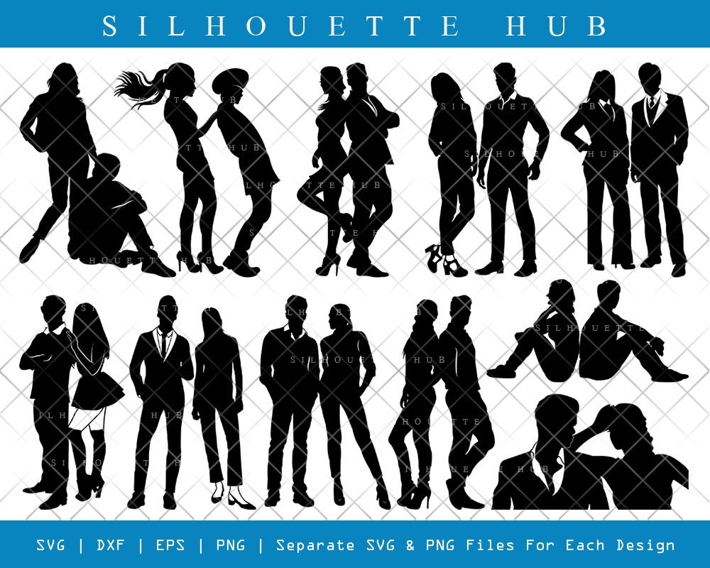 Women and Men SVG People Silhouette Women Svg Men Svg - Etsy UK