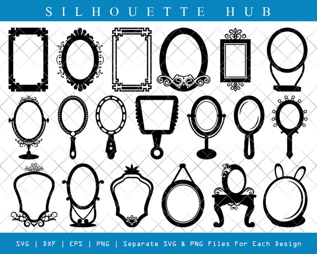 Mirror SVG Cut Files Mirror Silhouette Compact Mirror Svg Hand Mirror