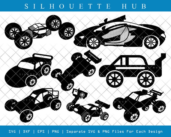 Download Rc Car Svg Cut Files Racing Car Silhouette Rc Car Bundle Etsy