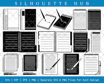 student homework diary Notebook SVG Cut Files | Notebook Silhouette | Pen Svg | Homework Svg | Diary Svg | Office Supply Svg | Notebook Bundle
