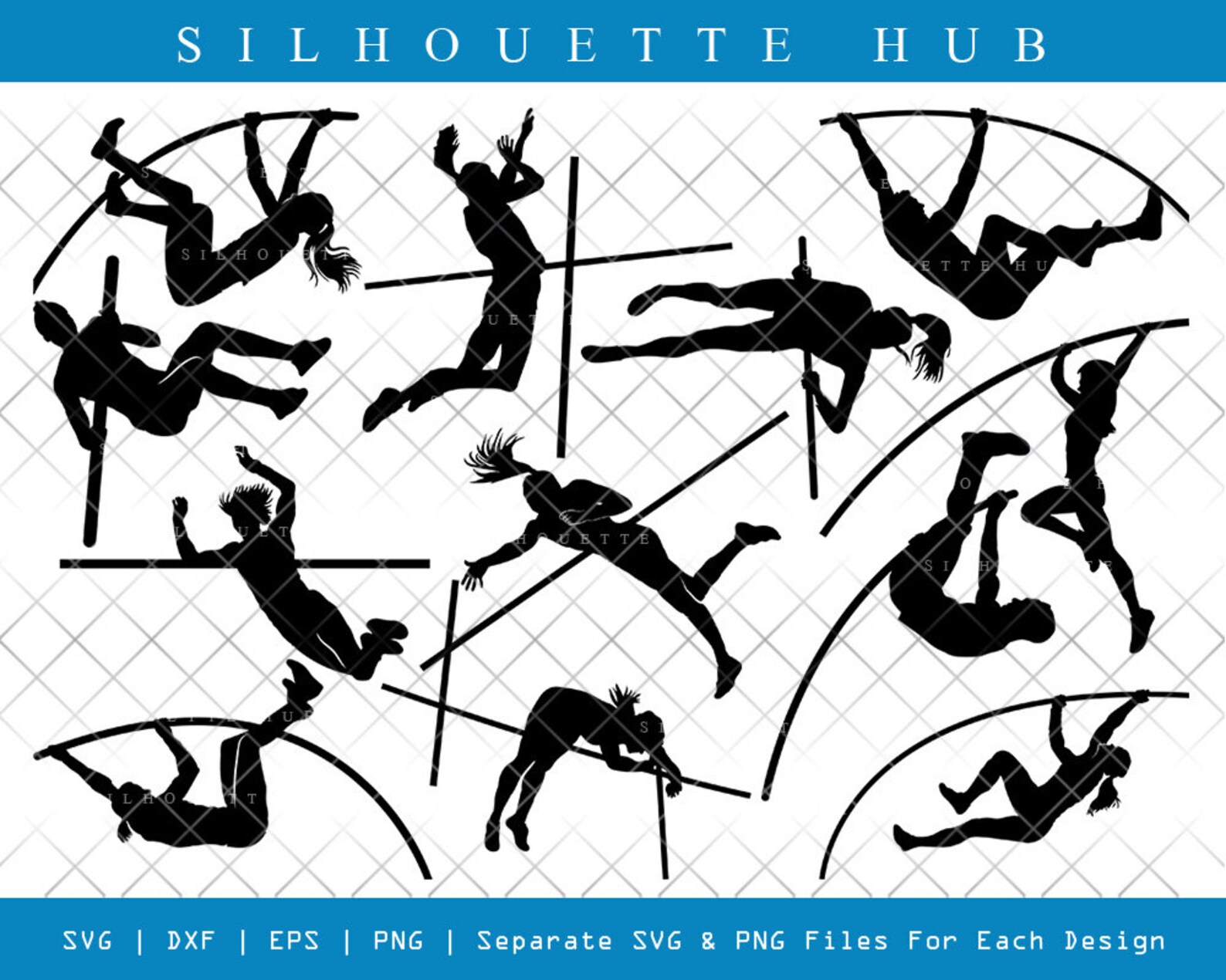 Pole Vault SVG Pole Vault Silhouette Sports Svg Pole Vault Etsy