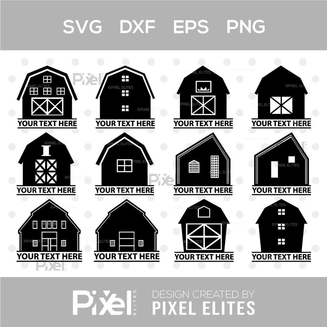 Barn House Split Monogram, Barn House SVG, Farm Barn Svg, Farmar Svg ...