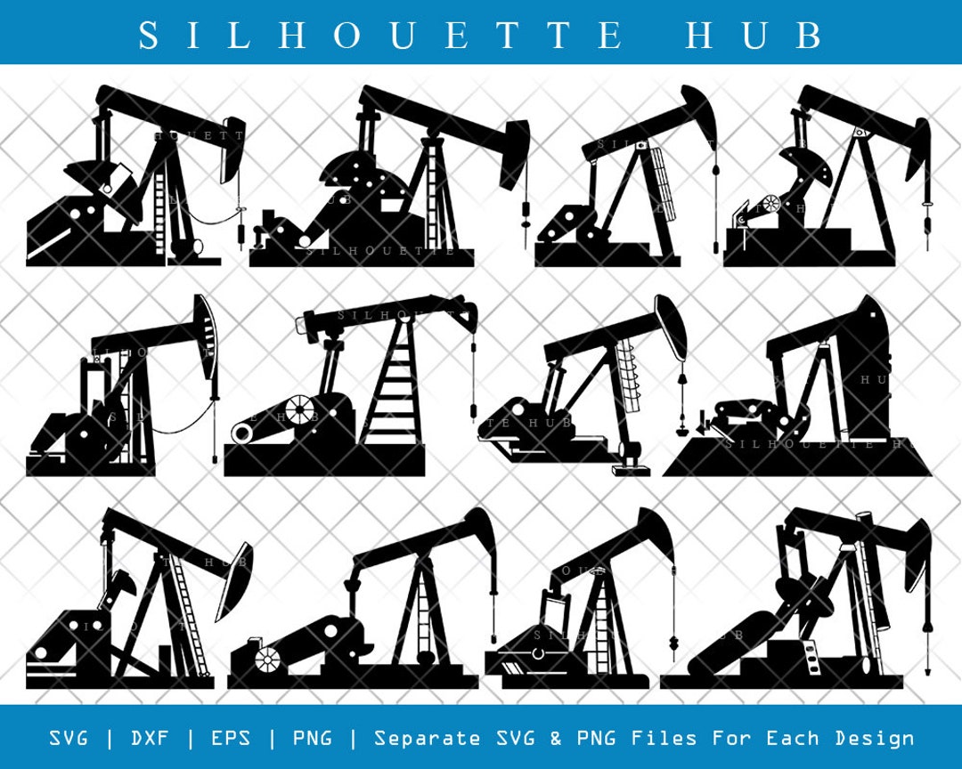 Pump Jack SVG, Pump Jack Silhouette, Oil Pumpjack Svg, Oil Derrick Svg