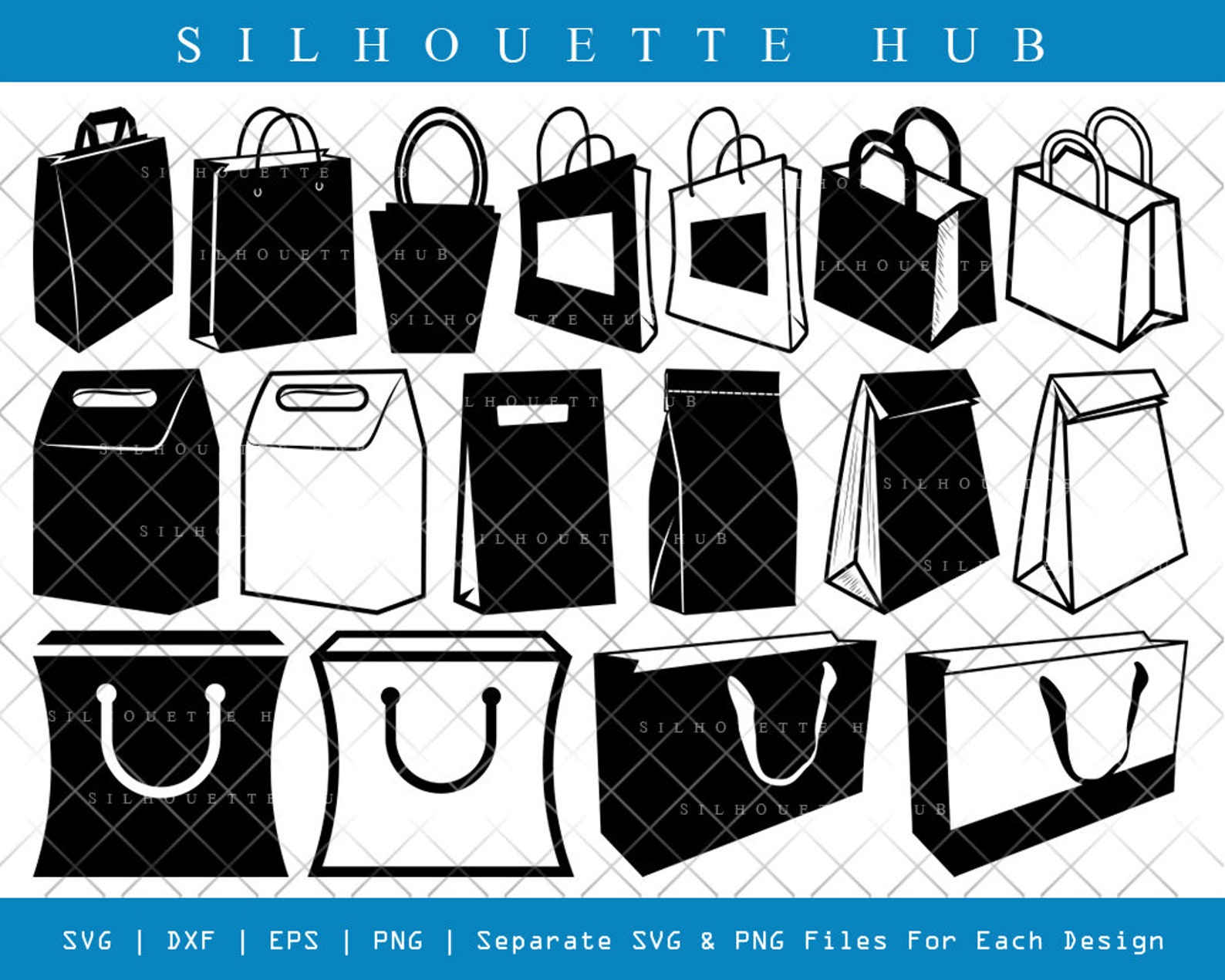 Paper Bag SVG Cut Files Paper Bag Silhouette Bag Svg Etsy UK