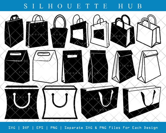 Paper Bag SVG Cut Files Paper Bag Silhouette Bag Svg - Etsy Sweden