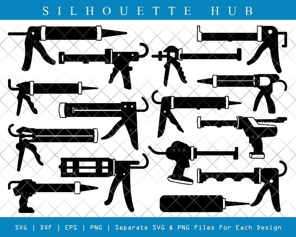 Caulk Gun Silhouette Caulk Gun SVG Sealant Svg Caulking Gun Etsy