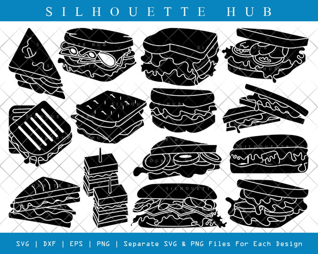 Sandwich Silhouette Sandwich SVG Food Svg Snacks Items Svg Etsy Canada