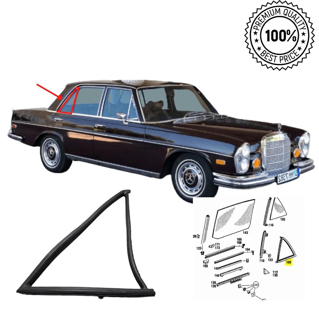 thumbnail image 2 of Original Quality Rear Window Rubber Seal For Mercedes W108 W109 – OEM 1086780040 2 of 3