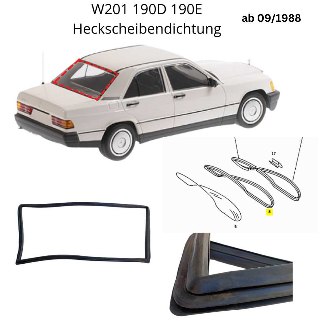 W201 190E 190D Sealing Frame Rear Window From 09/88 - Etsy