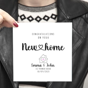 Gepersonaliseerde gefeliciteerd met uw nieuwe thuiskaart, nieuw huis, gepersonaliseerde kaart