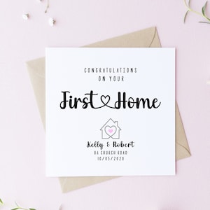 Personalised Congratulations on your First Home Card, 1st home, Personalised Card