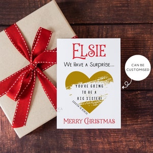 Carte à gratter et à révéler de Noël personnalisée, carte de révélation de grossesse, carte à gratter, surprise de Noël pour elle, surprise pour lui