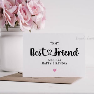 Carte de joyeux anniversaire personnalisée du meilleur ami, à mon meilleur ami, joyeux anniversaire, carte d’anniversaire,