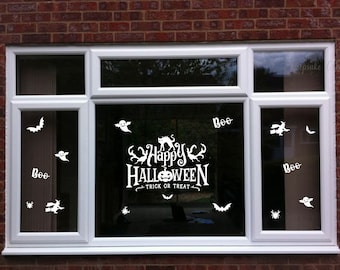Halloween window decals, Happy Halloween window decor, Halloween decals for car, Happy Halloween - Halloween Home Decoration