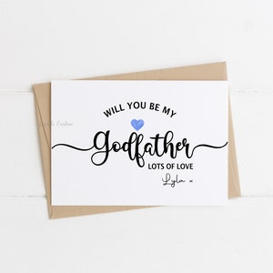 Tarjeta de bautizo personalizada ¿Serás mi madrina Dios padre Padrinos?