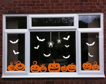 Raamstickers Halloween-pompoenen, Halloween-raamdecoratie, Halloween-stickers voor auto, Happy Halloween - Halloween-huisdecoratie