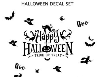 Halloween window decals, Happy Halloween window decor, Halloween decals for car, Happy Halloween - Halloween Home Decoration