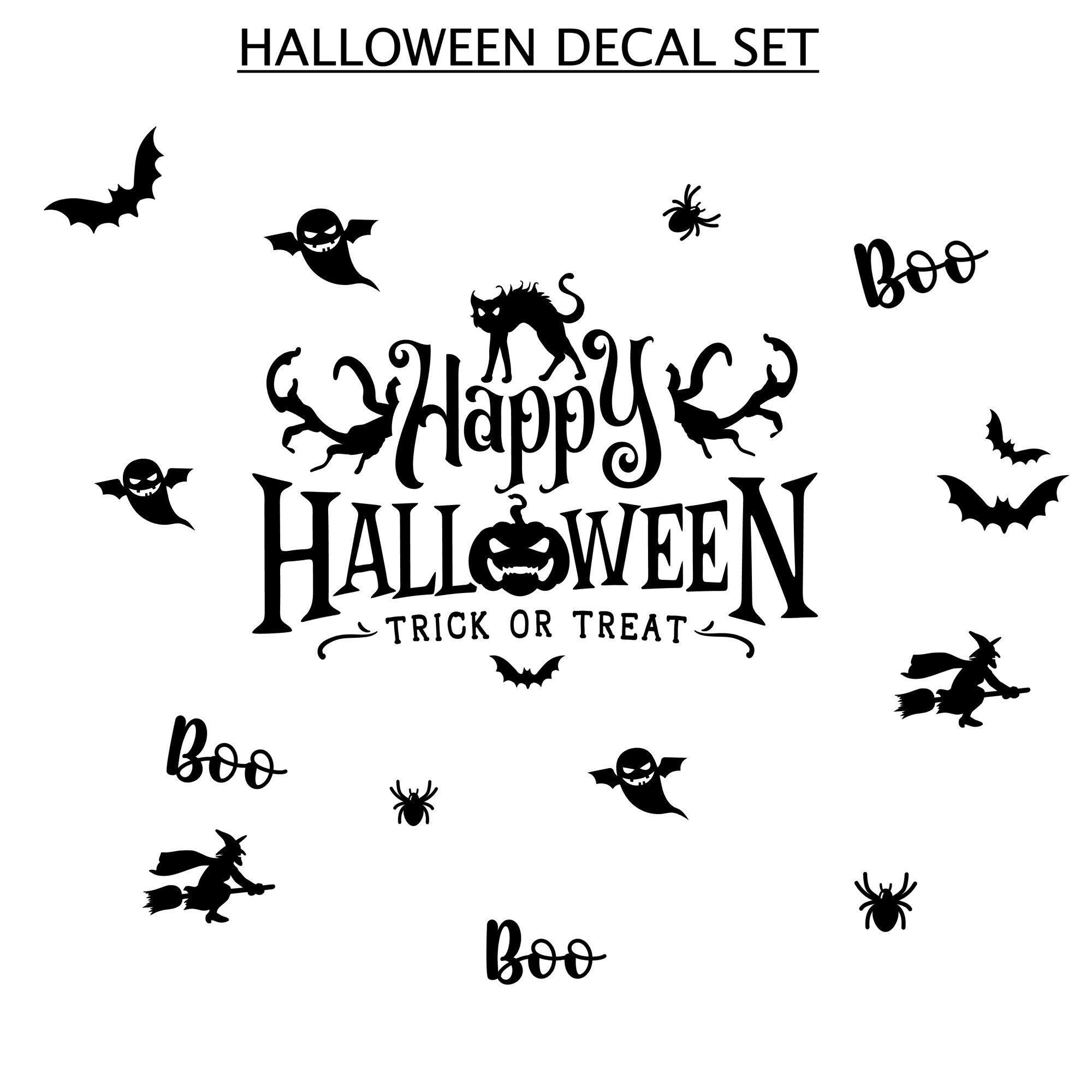 Halloween Window Decals Happy Halloween Window Decor Etsy UK