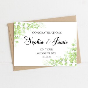 Personalisierte Hochzeitskarte, florales Design, schlicht, klassische Karte, Hochzeitsgeschenk, Mr & Mrs, wedding, wedding day card