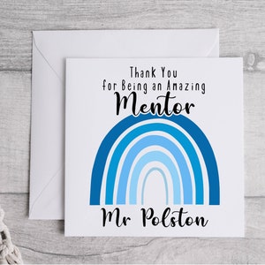Personalised mentor card / Thank you mentor / mentor gift / mentor card