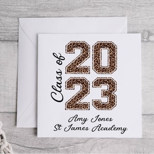 Clase de tarjeta de egreso escolar personalizada de 2022, tarjeta de graduación