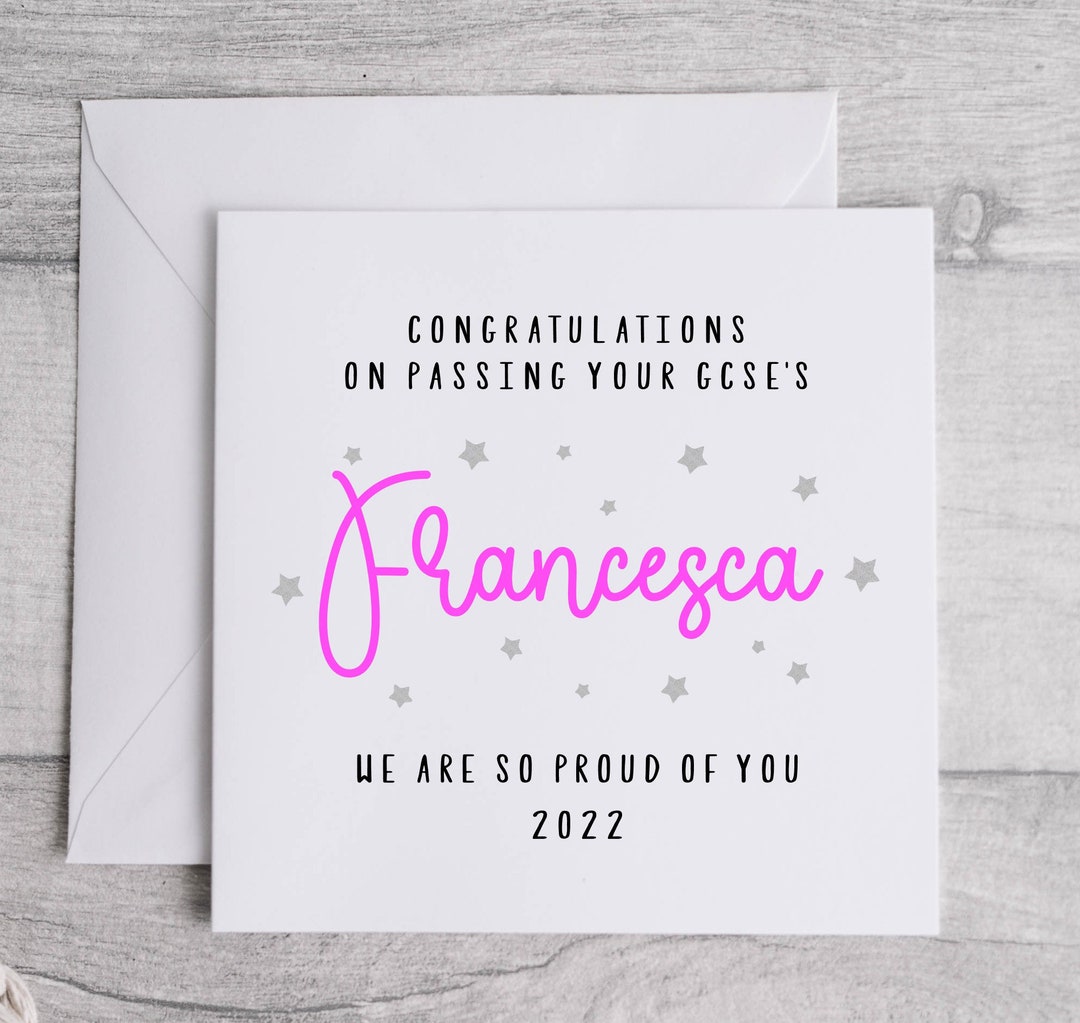 Personalised Congratulations on Your Exam Results Cards, A Level, GCSE ...