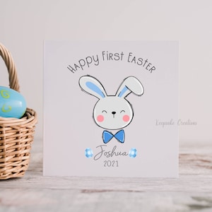 Feliz Primeira Páscoa personalizada, Cartão de Feliz Páscoa, 1ª Páscoa, Primeiro Cartão de Páscoa do bebê, Páscoa do bebê, Cartão de Páscoa do bebê menino